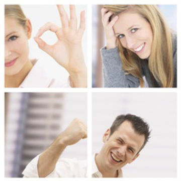 Weitblick Gesundheitsprojekte Fotos mit zwei lachelnden Frauen und einem enthusiastisch Mann.